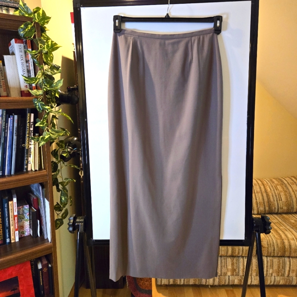 NWOT, Vintage Valerie Stevens Maxi-Length Pencil Skirt, Taupe, Size 12